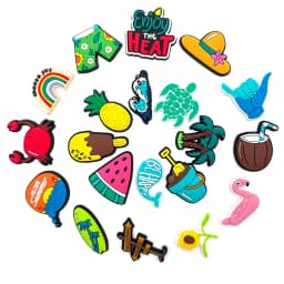 1pcs PVC Shoe Charms Decorations Accessories summer beach wave Women wristband Clogs Buckle Kids Pins Men Decoration Jeans