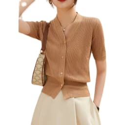 hollow out knit cardigan ice silk short sleeve female summer new air conditioning shirt cotton and linen sunscreen jacket