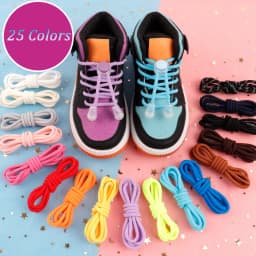 Elastic Round Lock Shoe laces Children's Sneakers Shoelaces without ties No Tie Shoelace Kids Adult Laces for Shoes Shoestrings