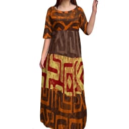 High Quality Custom Tie Dye Polynesian Tribal Design Dresses Women Lady Elegant Multi Tiered Dress Women Clothing 8XL