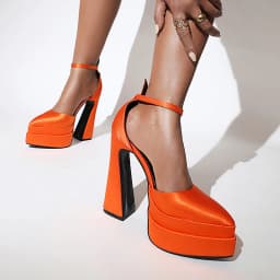 High Double Layer Waterproof Platform Pointed Toe Side Hollow Out Ultra High Chunky Heel Catwalk Sandals Sexy Women's Sandals