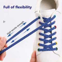 1 Pair Reflective Elastic Laces Sneakers Shoelaces for Sneakers Kids Adult Fast Without Tie Flat Rubber Bands Luminous Shoelace