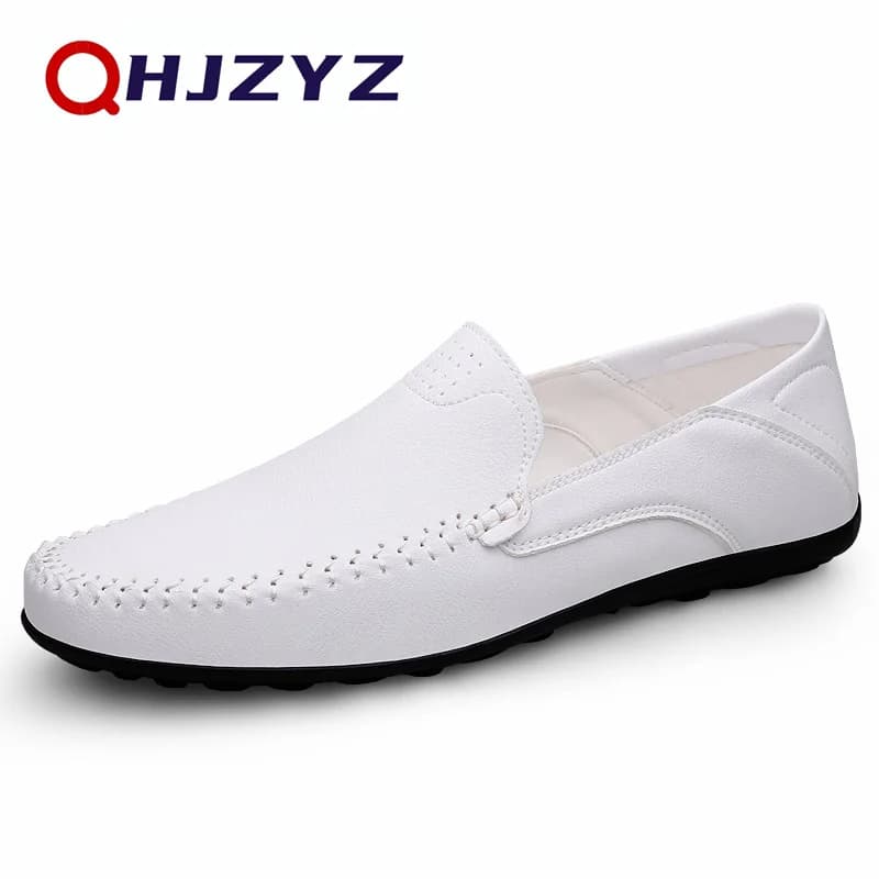 Luxury Leather Men Shoes Casual 2026 Italian Soft Men Loafers Handmade Moccasins Breathable Slip on Boat Shoes Zapatos Hombre