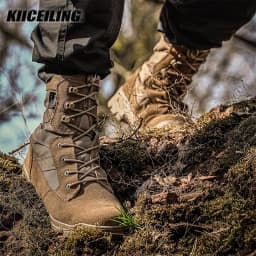 KIICEILING ZCB, Cow Leather, Mens Boots, Combat Desert Tactical Boots, Safety Shoes, Motorcycle Boots, Boots Men, Shoes for Men