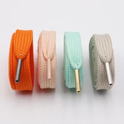 18mm Flat Fat Laces Shoe Accessories Drawstring Solid Color Canvas Wide Cord with Classic Shoelaces Metal Tips for Campus 00s
