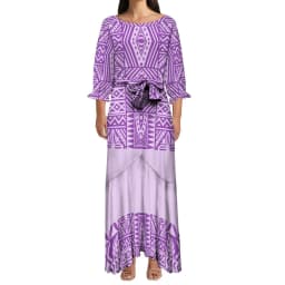 Drop Shipping Big People Trendy Dress Women's Sexy Lace-up Fishtail Dress Polynesian Samoan Customized On Demand Dresses