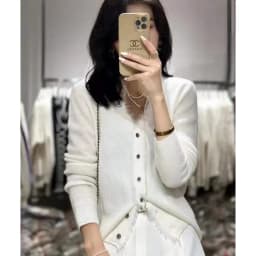 Fashionable tassel v-neck cashmere knit cardigan women chunchun Korean slim top loose sweater sweater coat
