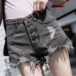 Casual Sexy Fashion Vintage Short Pants Women's Summer Clothing Jean Denim Shorts Female High Waist Ripped Aesthetic Korean 2025