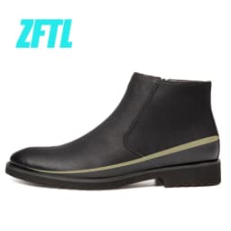 ZFTL men's Ankle boots Large size man Chelsea slip-on boots male Heighten Boots British Basic boots male leather ankle boots2025