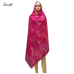 2026 Fashion Hot Sale African Women Scarfs Big Circle Design Big Embrodiery Cotton Big Size Muslim Scarf for Shawls Pashmina
