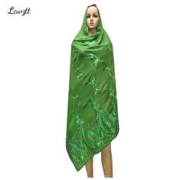 2026 Fashion Hot Sale African Women Scarfs Big Circle Design Big Embrodiery Cotton Big Size Muslim Scarf for Shawls Pashmina