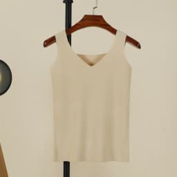 Knitted Women Tank Top Underwear Sexy Padded V Neck Backless Crop Tops Camisole Female Sleeveless Solid Intimate Lingerie Tops