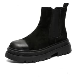 men's leisure punk party dress chelsea boots yellow genuine leather shoes high top cowboy platform boot handsome ankle botas man