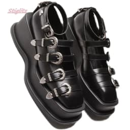 Black Hollow Leather Pumps Women's Luxury Design Square Toe Platform Sweet Fashion Solid Mary Jane Shoes For Footwear 2025