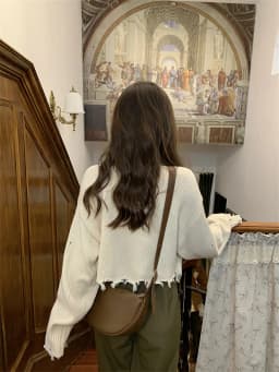 LMQ NEW Short Spicy Girl's Broken Tassel Hole Ripped Knit Sweater Pullovers Women Knitwear Streetwear Hollow Out Sexy Top Jumper