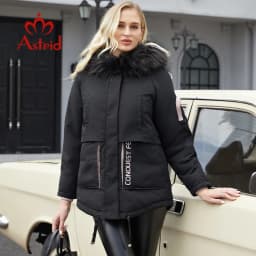 Astrid Women's winter jacket female parkas long quilted coat for women 2022 Plus Size warm clothing with fur hooded outerwear