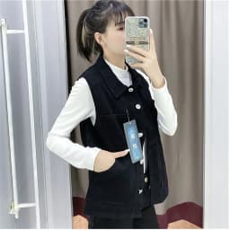 UHYTGF 2023 6XL Denim Vest Women Jacket Single Breasted Sleeveless Autumn Winter Jeans Waistcoat Female Vintage Cowboy Coat 2482