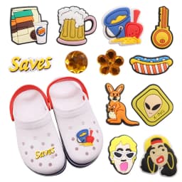 1-12PCS Kangaroo Hot Dog Beer Key Shoes Charms Accessories Buckle Clog Sandal Decorations DIY Wristbands Kids Gift