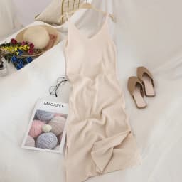 Fashion Knitted Women Dresses Elegant Solid Colid Korean Split Out Sleeveless V-Neck Party Female Dress Vestidos
