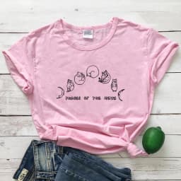 Phases Of The Mewn T-shirt Funny Cat Mom Gift Tshirt Cute Cat Moon Phases Hippie Tee Shirt Top