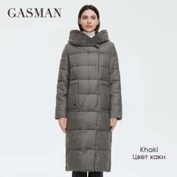 GASMAN 2022 Women's Winter Jacket Long Faux fur sheep curl Designer Female Coat Windproof Hat Big pocket Women's jacket 81716