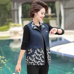UHYTGF Women's Spring Jacket 2022 New Stitching Casual Short Vest Female Zipper Loose Large Size Waistcoat Mom Thin Top 5XL 1968