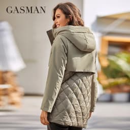 GASMAN New women's jacket spring 2022 High-Quality Mid-Length Women coat Stitching Hooded Design Windproof Casual parkas 8226