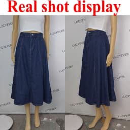 Lucyever Korean Style High Waist Long Skirts for Women Fashion 2023 Summer Thin A-Line Denim Skirt Women's All-Match Midi Skirts