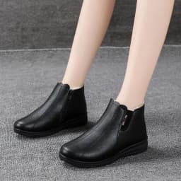 2025 Top Quality Mom Leather Ankle Boots Women Non-slip Winter Fur Snow Boots Female Wedge Oxford Sneakers Womens Winter Shoes