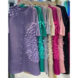 Summer 2023 New Miyake Pleated High-end Fashion Dress Cover Belly Three-dimensional Floating Flowers Elegant Midlength Dresses
