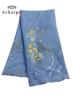 2024 New Dubai Scarf For Muslim Women African Cotton Hijab Islam Hijab Pashmina Turban Headscarf Embroidery Shawls