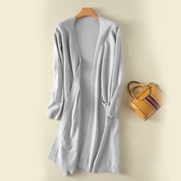 Cardigan Women's Fall/Winter New Mid-Length Sweater Coat Loose Solid Color Knitted Long-Sleeved Blouse Korean Fashion Big Size