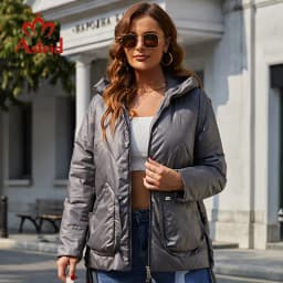 Astrid 2022 Spring Women Parkas Plus Size Short Grey Padded Down Coats Hooded Women's Jacket Fashion Outerwear Quilted AM-10075