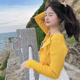 Black Cropped Knitted Sweater Korean Style Women's Coat Spring 2026 Long Sleeve Top Jersey Cardigan Female Clothing Blouses