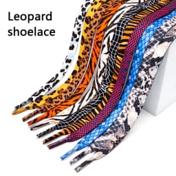Flat Leopard Print Shoelace Classic Animal Patten Shoelaces for Sneakers Shoe Laces Canvas Zebra Tiger Snake Shoestrings for AF1