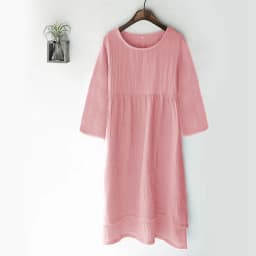 100% Cotton Gauze Elegant Dresses For Women Casual Loose Long Sleeve Asymmetrical Spring Autumn Basic Female Dresses Vestidos