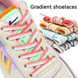 1 Pair Elastic Shoelaces for Sneakers Flat Shoe Laces for Sports Color Gradient Tennis Shoelace Rubber Bands Shoestrings