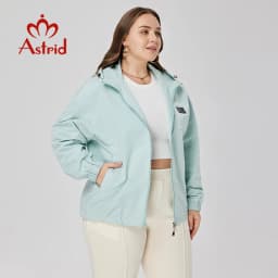 Astrid Women's Spring Jacket 2023 Casual Coat Women Clothes Hooded Bright Short Female Clothing New In Outerwears Plus Size