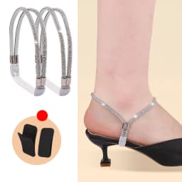 High Heels Shoes Band Anti-loose for Women Diamond Shoelaces Anti-drop Heel Straps Belt Drill Elastic Fixing Rhinestone Belts