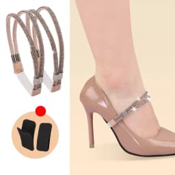 High Heels Shoes Band Anti-loose for Women Diamond Shoelaces Anti-drop Heel Straps Belt Drill Elastic Fixing Rhinestone Belts