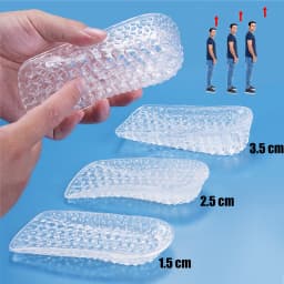 Silicone Heightening Insoles for Shoes Men Arch Support Pad Increase Height Gel Shoe Insoles Women Invisible Heel Lift Inserts