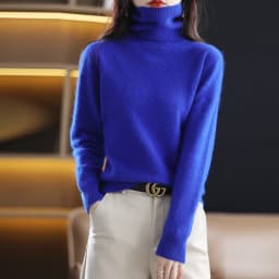 Winter Women's Sweater High Neck Pullover Mink Cashmere Knit Long Sleeve Warm Solid Color Fashion Warm Loose 2023 New Bottom Top