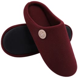 Litfun Winter House Slippers For Men Anti-Slip Fluffy Warm Slippers Women Memory Foam Cotton Slippers With Durable Rubber Sole