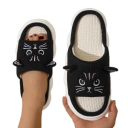 Smile Summer New Non-slip Breathable Sweat-absorbing Linen Slippers Women Thick-soled Four-season Cotton And Linen Slippers