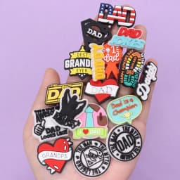 1-17Pcs PVC Dad Jokes Best Grandpa DIY Man Cool Shoe Charm Button Clog I Love Papa Sandals Decorations Holiday Gift