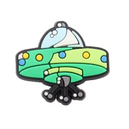 Hot Sale 1pcs Shoe Charms Green Alien Spaceship Planet PVC Accessories Garden Shoes Buckle Decorations Fit Kids X-max Gift
