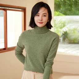 100% Merino Wool Women's Turtleneck Sweater Knit Women's Pullover Sweater 2023 Fall/Winter New Women's Warm Solid Sweater