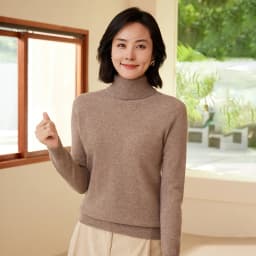100% Merino Wool Women's Turtleneck Sweater Knit Women's Pullover Sweater 2023 Fall/Winter New Women's Warm Solid Sweater