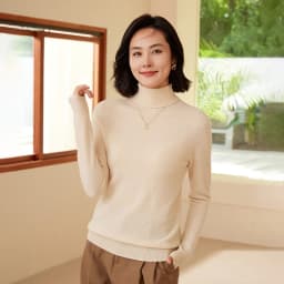 100% Merino Wool Women's Turtleneck Sweater Knit Women's Pullover Sweater 2023 Fall/Winter New Women's Warm Solid Sweater