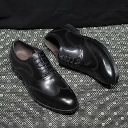 Classic Men's Oxfords Genuine Leather Handmade Wingtip Office Business Dress Shoes for Men Lace-Up Wedding Party Formal Footwear